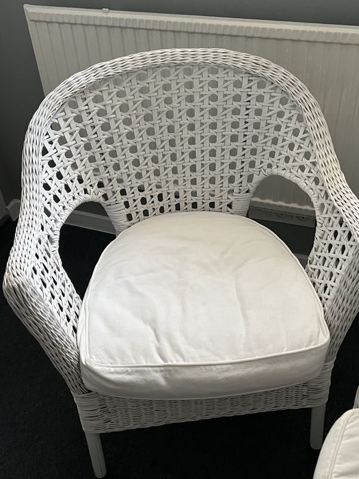 Fotel ratanowy FINNTORP z poduszkami.IKEA
