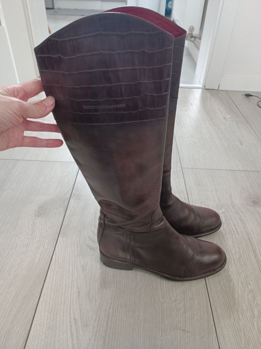 Brązowe kozaki skórzane damskie Kazar r.36