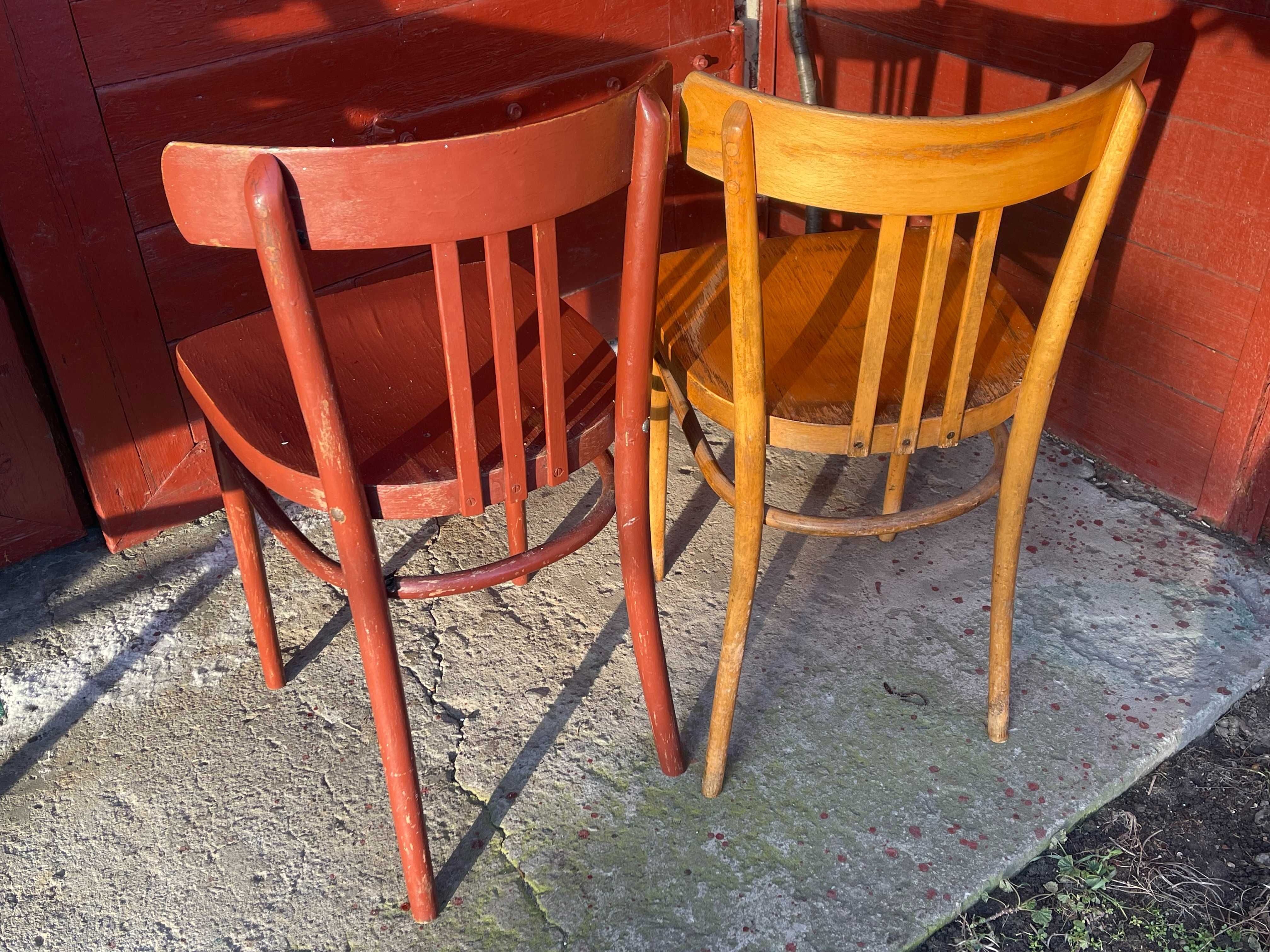 KPL 2 stare krzesła gięte PRL krzesło stołek Jasienica Thonet meble