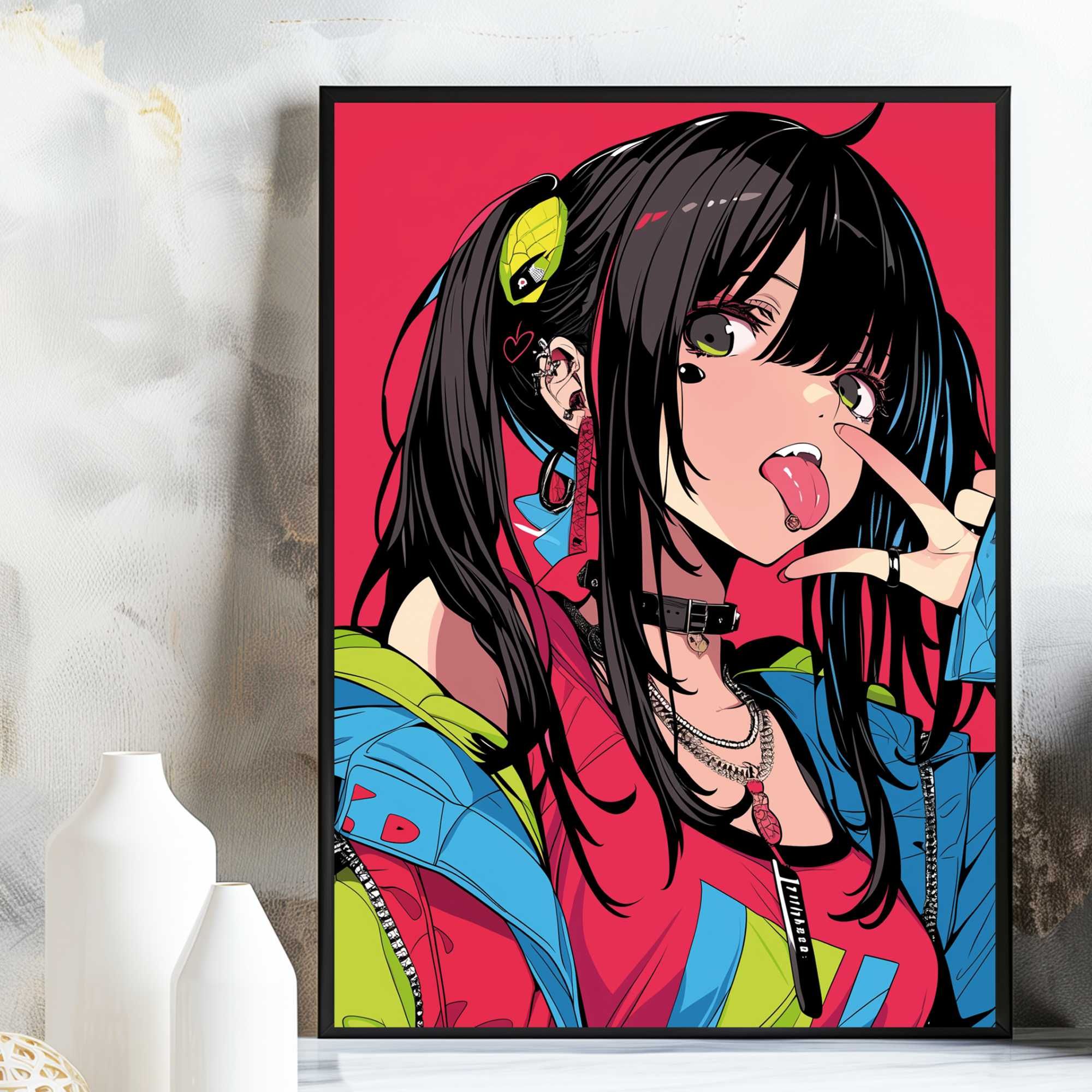 plakat anime manga japoński styl, plakat postać anime styl manga
