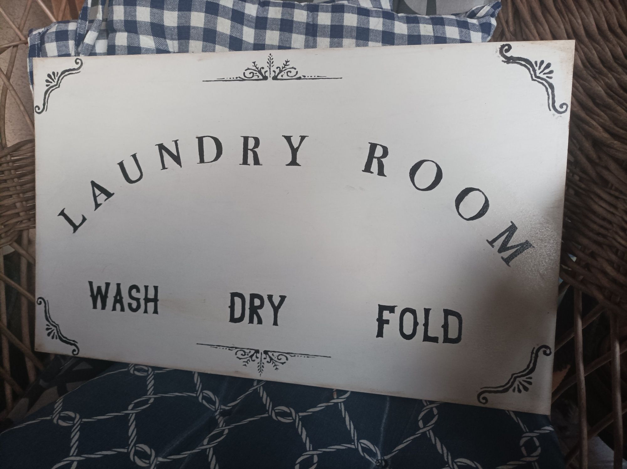 Tabliczka do pralni farmhouse laundry rękodzieło dekoracja