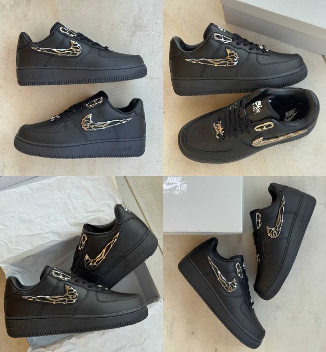 Мужские кроссовки Nike Air Force 1 Low Black Molten Metal Swoosh 41-45
