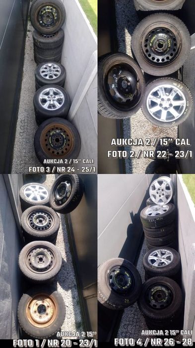 15 CALI  KOŁO / FELGA / OPONA RÓŻNE MARKI STALOWE / ALUMINIOWE / ZIMOWE / LETNIE / WIELOSEZONOWE