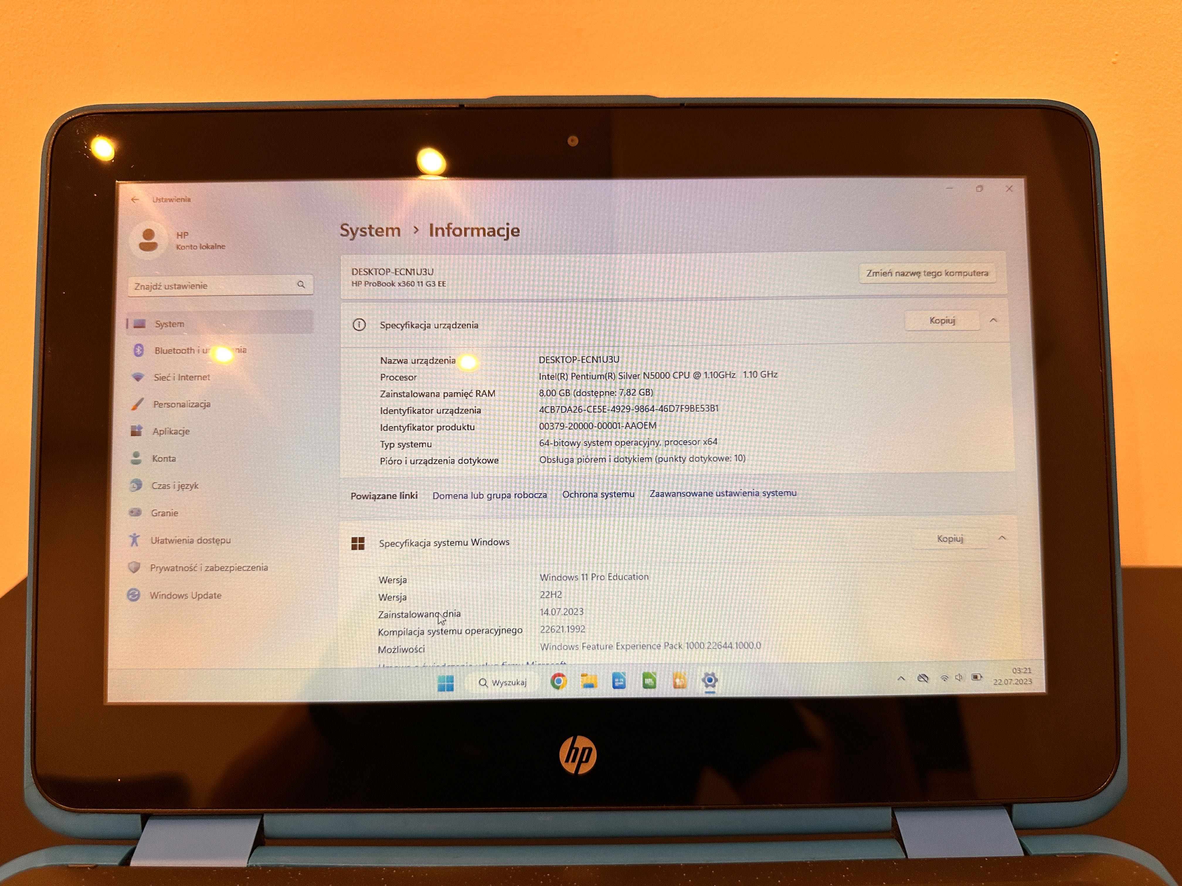 HP ProBook x360 11 G3 EE Niebieski