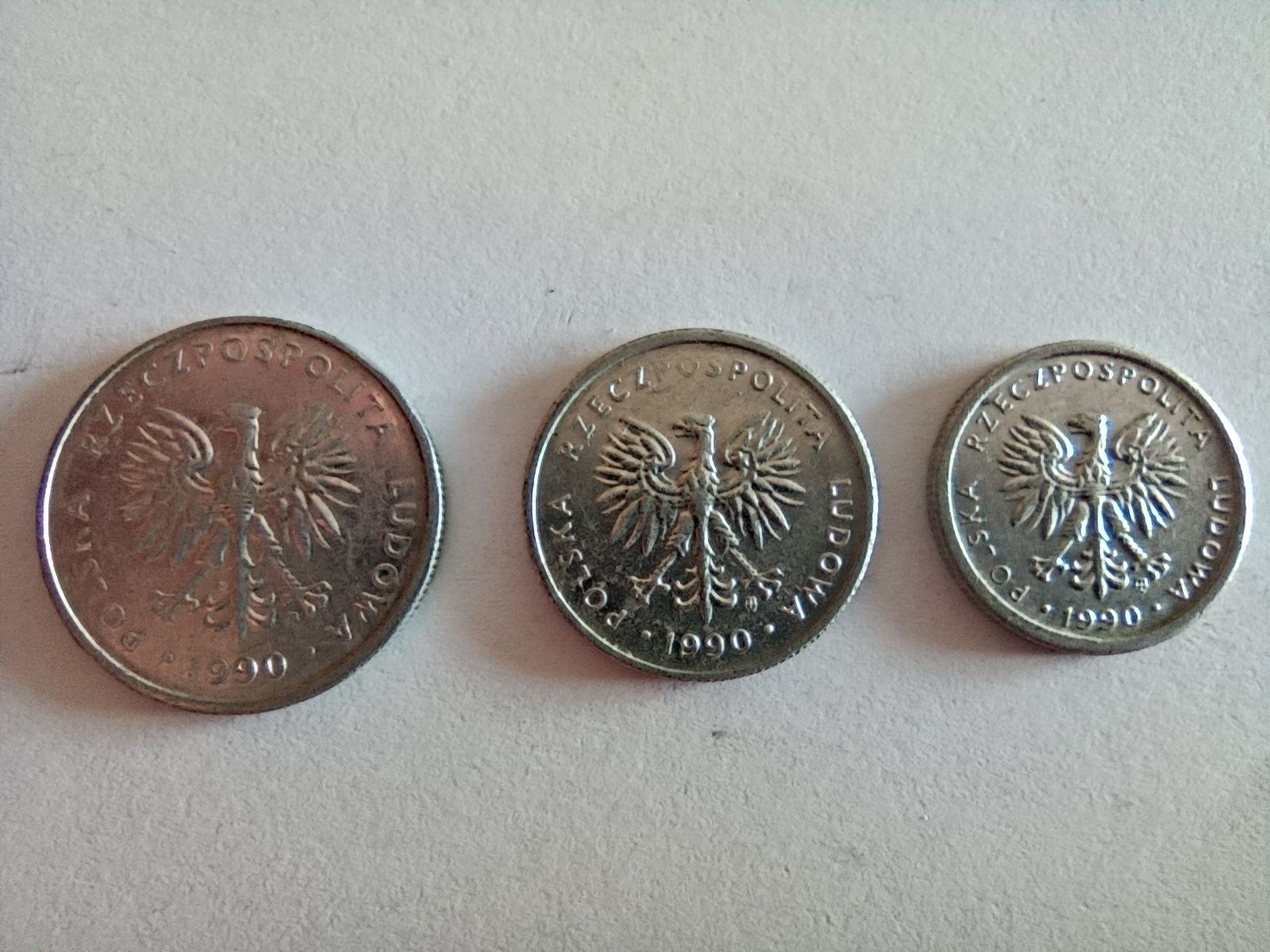 Monety 1990 1zł,2zł,5zł