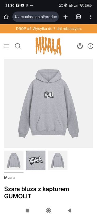 Bluza MUALA XL szara gumolit