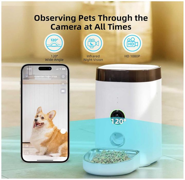 Dogness - Dispensador automático de ração c/ câmera e microfone