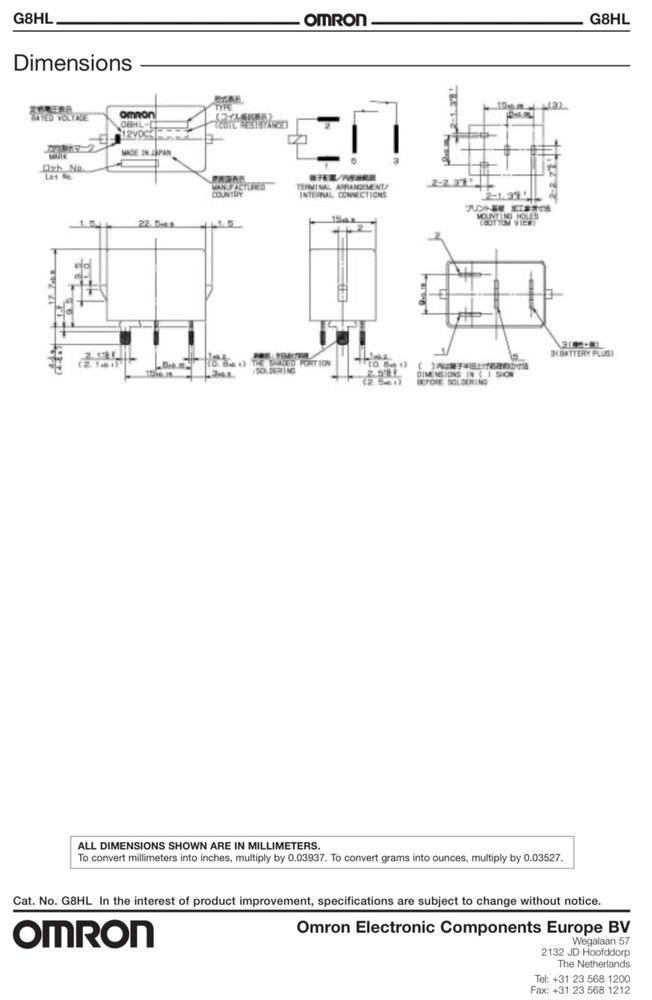 Автомобільне Реле G8HL-1A4P-TW1 Omron корпус DIP4 G8HL 1A4P TW1