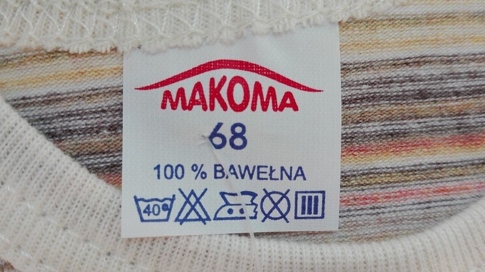 NOWE Body, rozmiar 68 (krótki rękaw, 100% bawełna) w paski