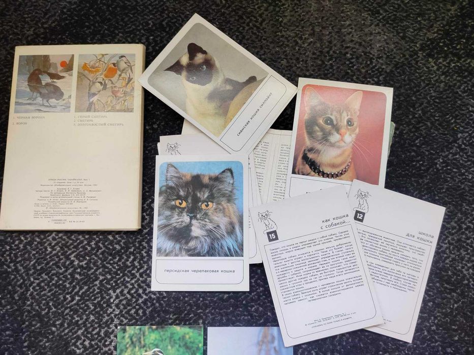 Наборы открыток Птицы, Кошки, Київський зоопарк 3 набора Одним лотом