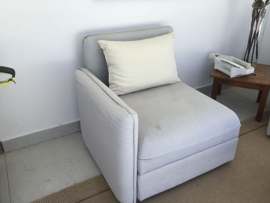 Ikea pale grey material sofa 3/4 seats