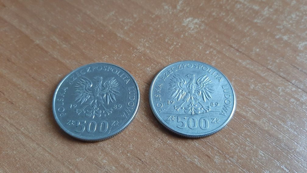Moneta 500zl z 1989r Władysław II Jagiełło lub Rocznica wojny obronnej