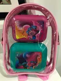 Mochila + 2 Ostras Trolls Tupperware