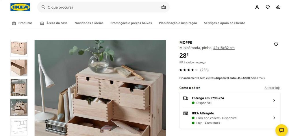 Minicómoda IKEA MOPPE 42x18x32 cm