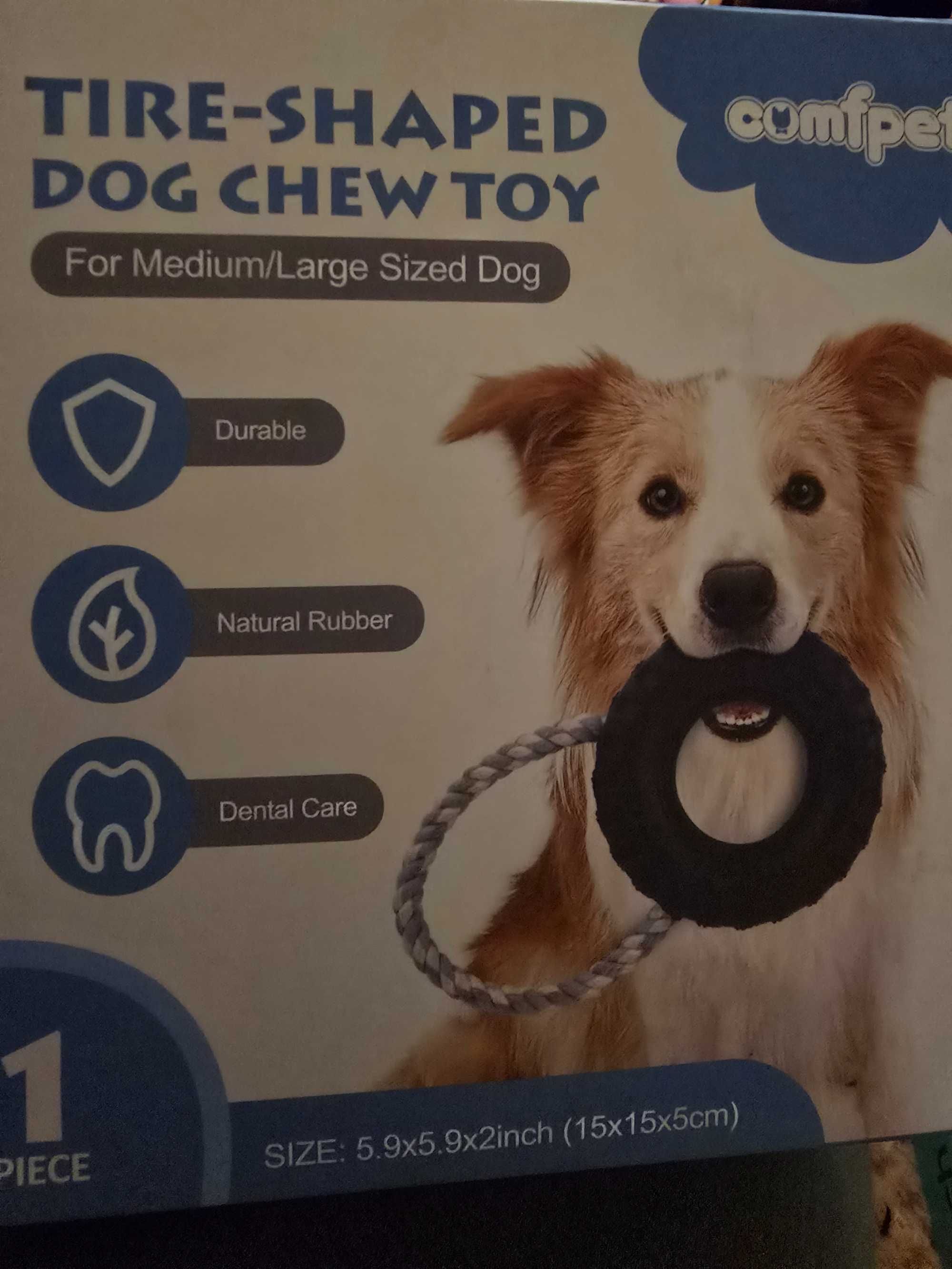 Gryzak gumowy Opona ze sznurem dla psa