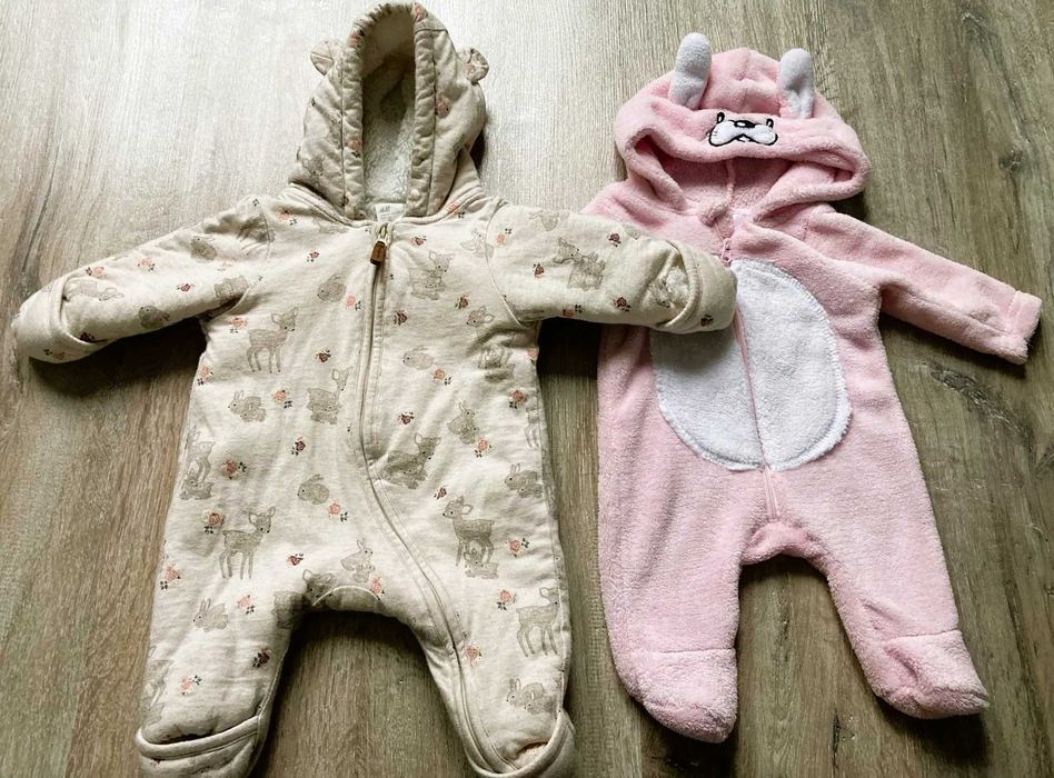 Zestaw 2 x kombinezon dla dziewczynki marki H&M i Pepko - rozm. 56