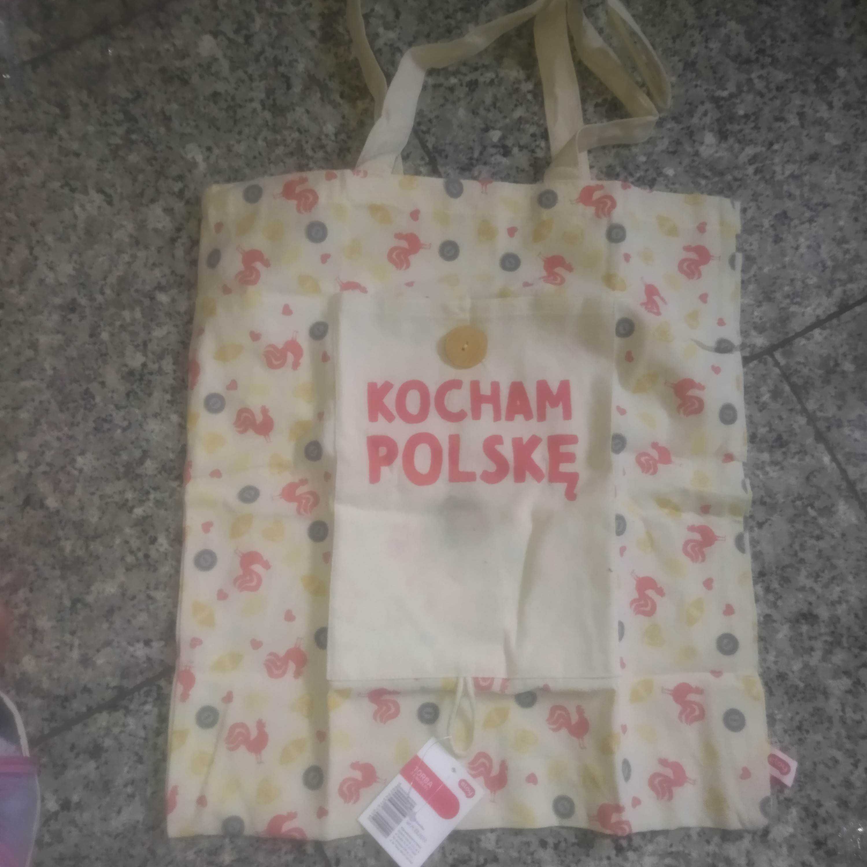 NOWA bawełniana torba  " Kocham Polske"  fajny pomysł na prezent