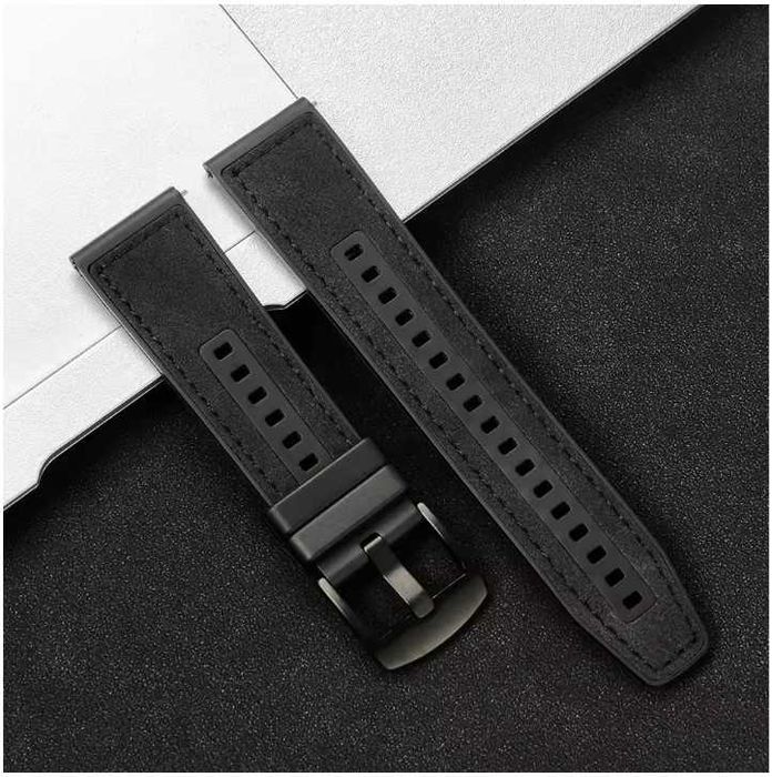 Pasek do męskiego damskiego zegarka 22 mm czarny guma i silicon