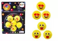 Zestaw Piłeczek Kauczukowych Emoji Żółte 6 Szt. Leantoys