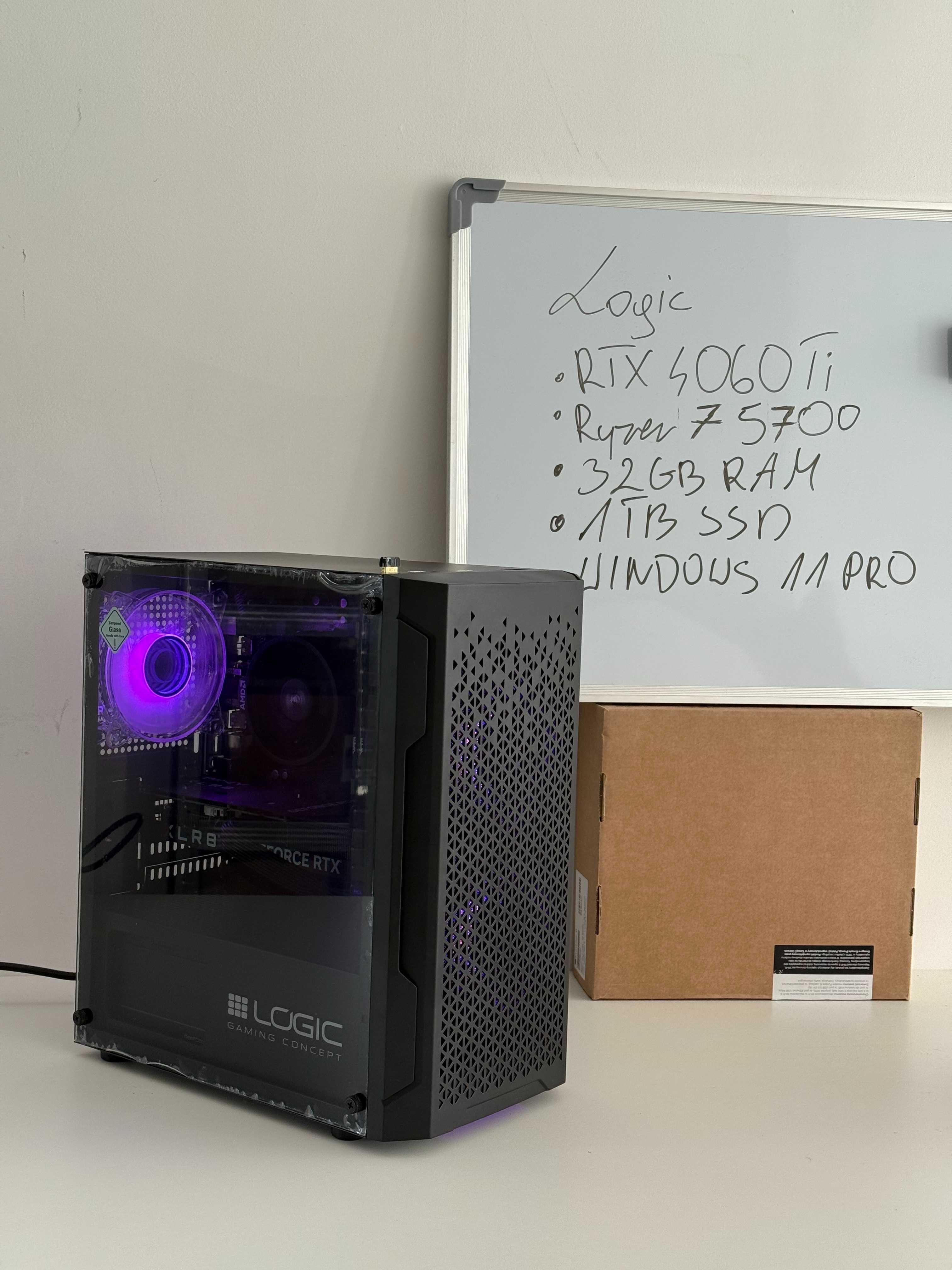 Komputer Gamingowy RTX4060Ti/AMD R 7 5700/1TB SSD/32GB RAM WIN 11 NOWY