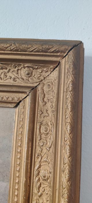 Obraz pastele w pięknej ciężkiej ramie za szkłem.