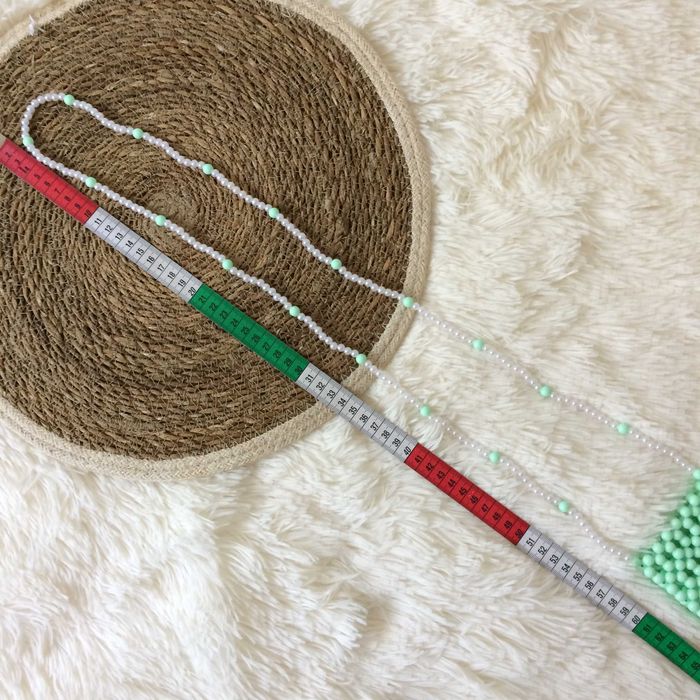 Torebka zielona miętowa pistacja biała koraliki perełki mini pearl bag