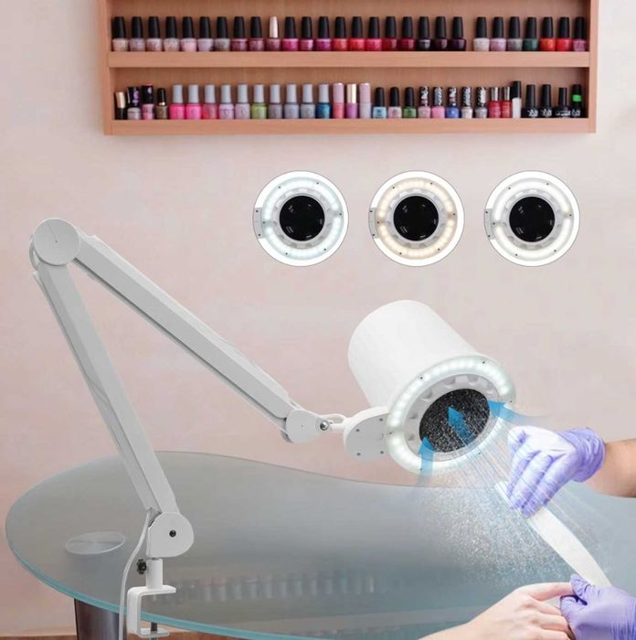 Profesjonalny pochłanaicz pyłu do paznokci z lampą LED 55W