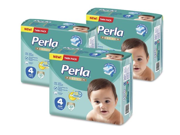 Пiдгузки,Памперси Perla Premium 4 / 3 пачки / 96 штук.