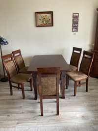 Stół drewniany + 5 krzesel