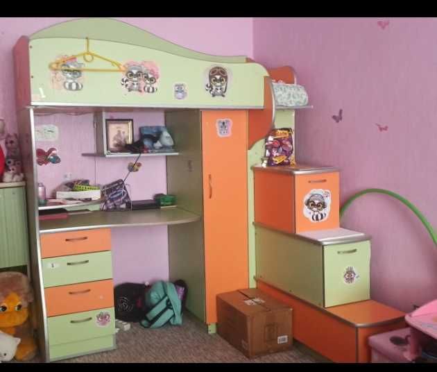 Дитячі меблі, двоповерхове ліжко 3 в 1
