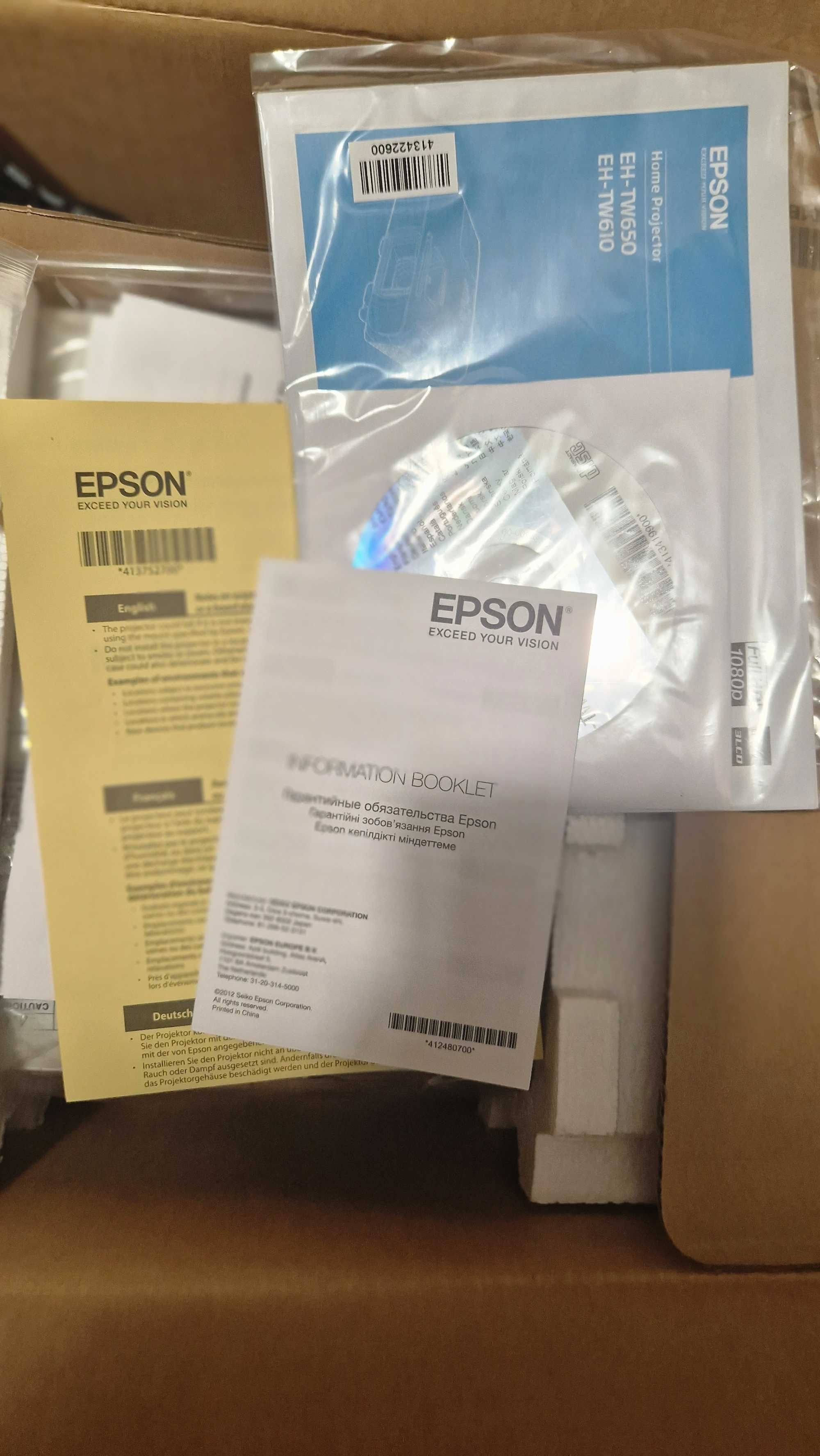 Projektor Epson EH-TW610 3LCD - Nowy, nieużywany