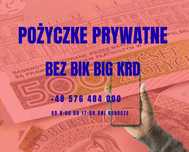 Pożyczki  bez BIK BIG KRD bez ZUS i US. Pożyczki Prywatne