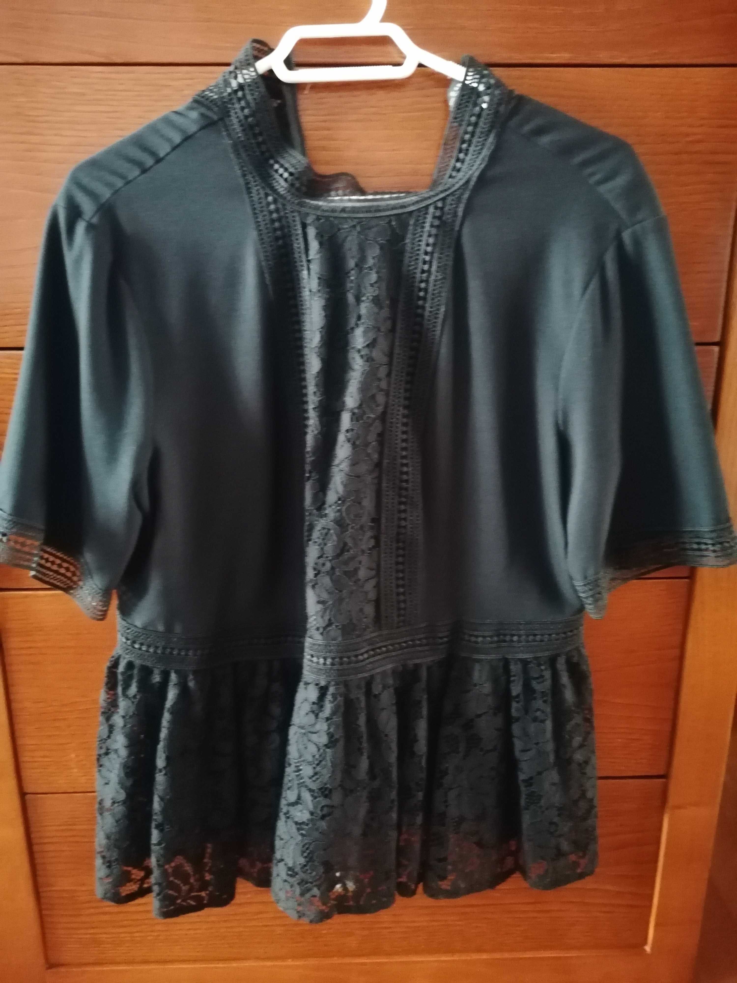 Blusa de seda rendada - Zara