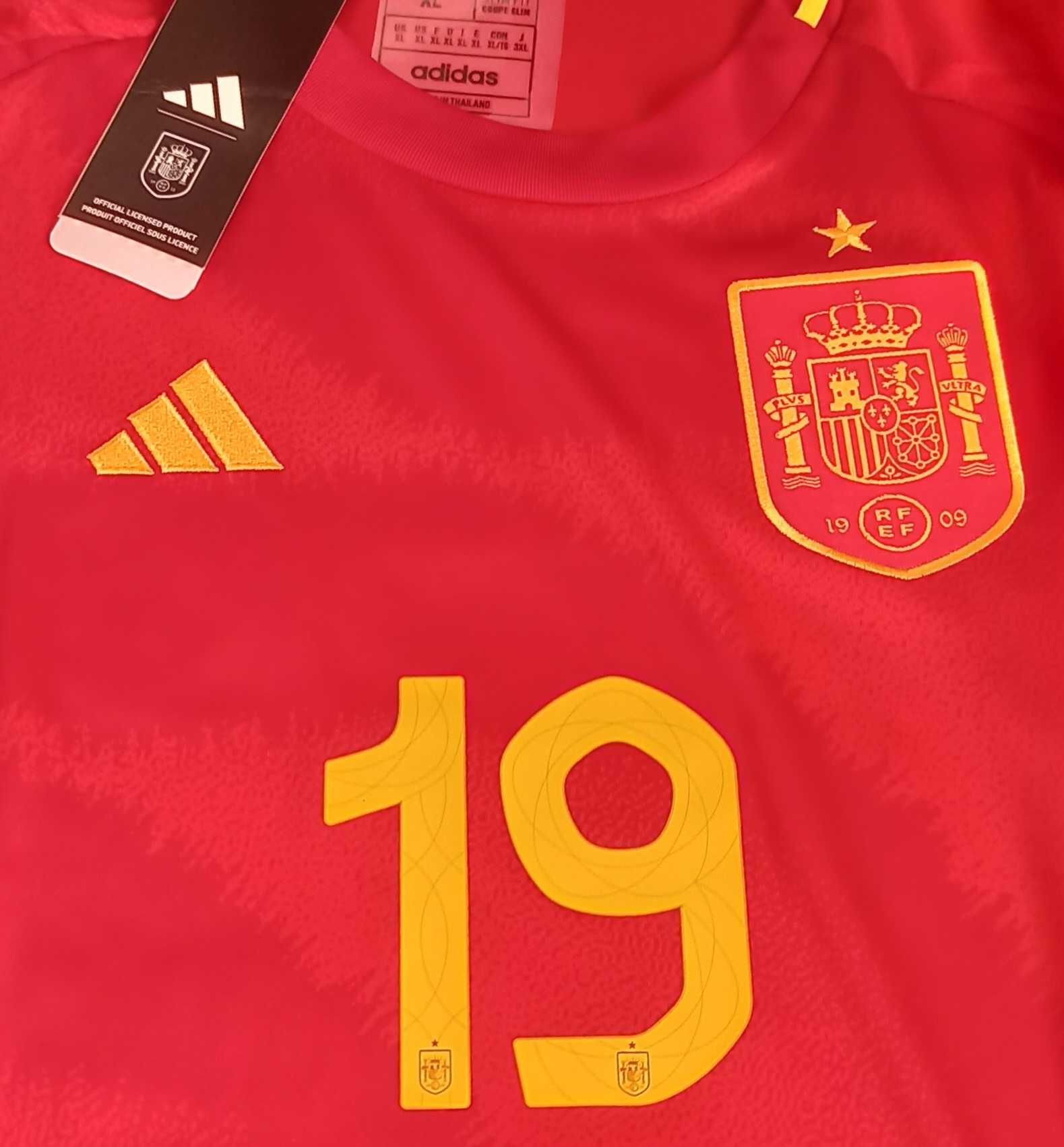 Koszulka Hiszpania 2024 #19 Lamine Yamal wersja domowa XL