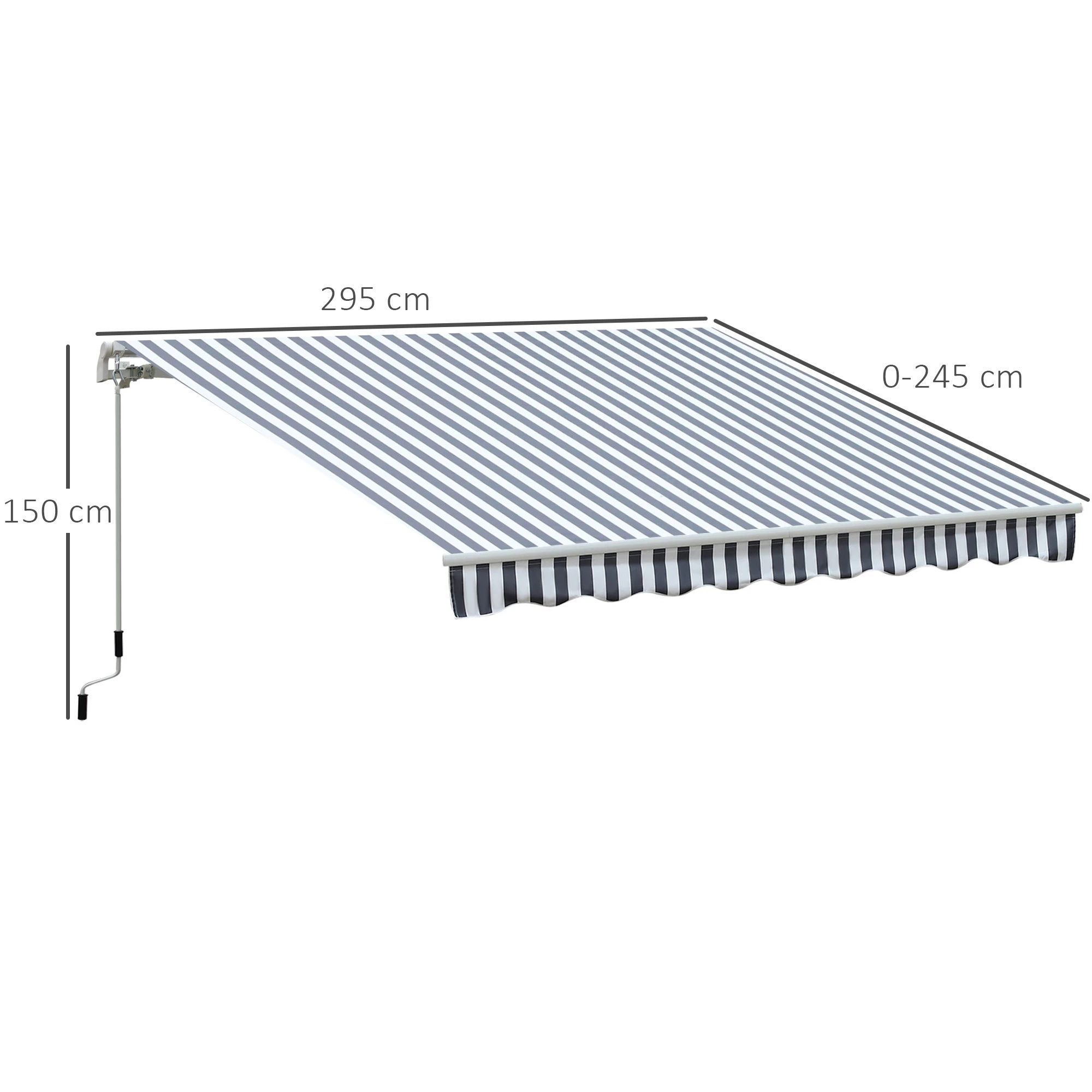 Nowa markiza Outsunny zewnętrzna 300 cm przegubowa z korbą ręczną