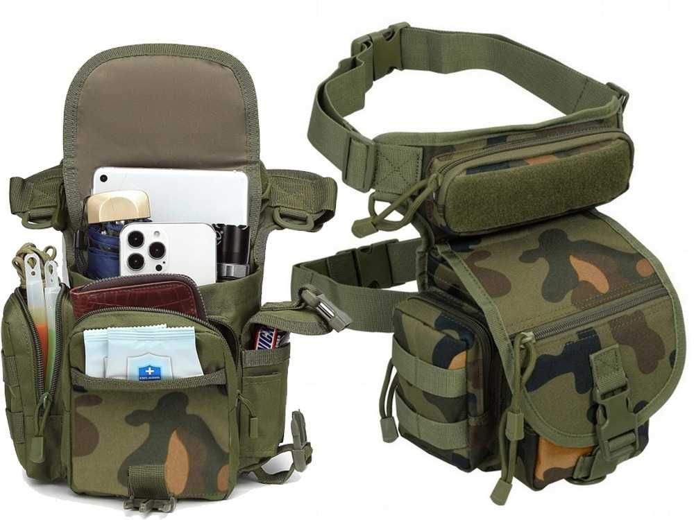 Torba saszetka biodrowa na nogę wojskowa taktyczna militarna nerka