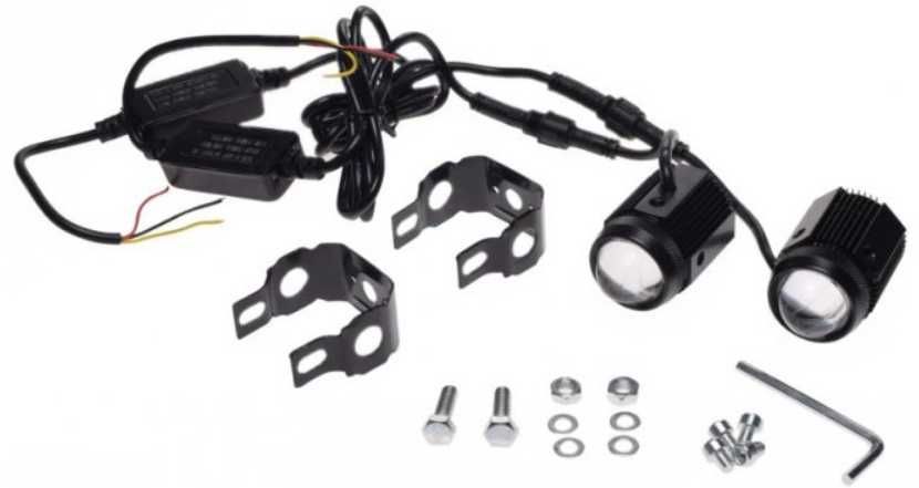Halogeny motocyklowe LED DUAL COLOR Dalekosiężne Biało-Żółte quad moto