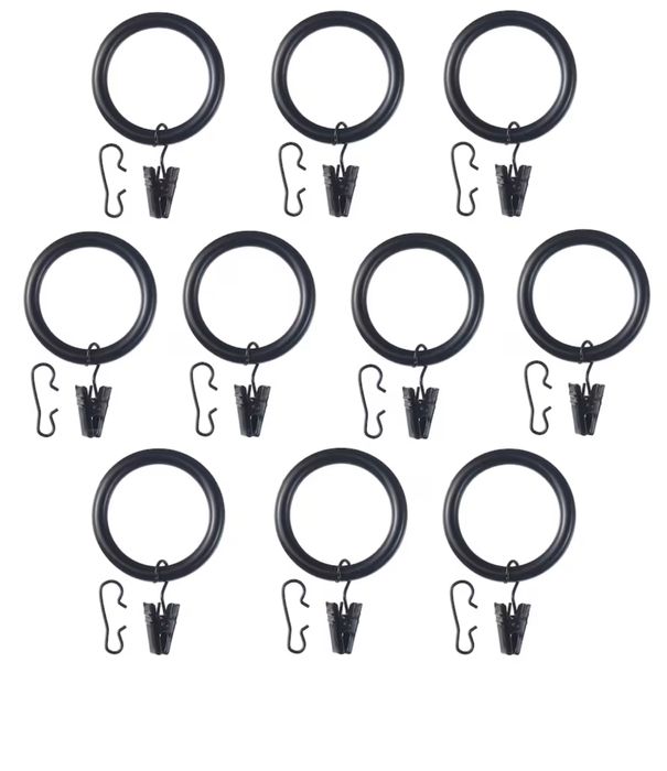 SYRLIG Kółko z żabką i haczykiem, czarny, 38 mm