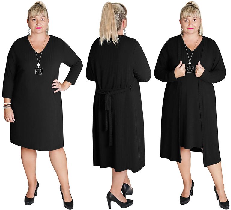 SWETERKOWY KOMPET SUKIENKA+NARZUTKA roz.uniwersalny pasuje od 50 do 54