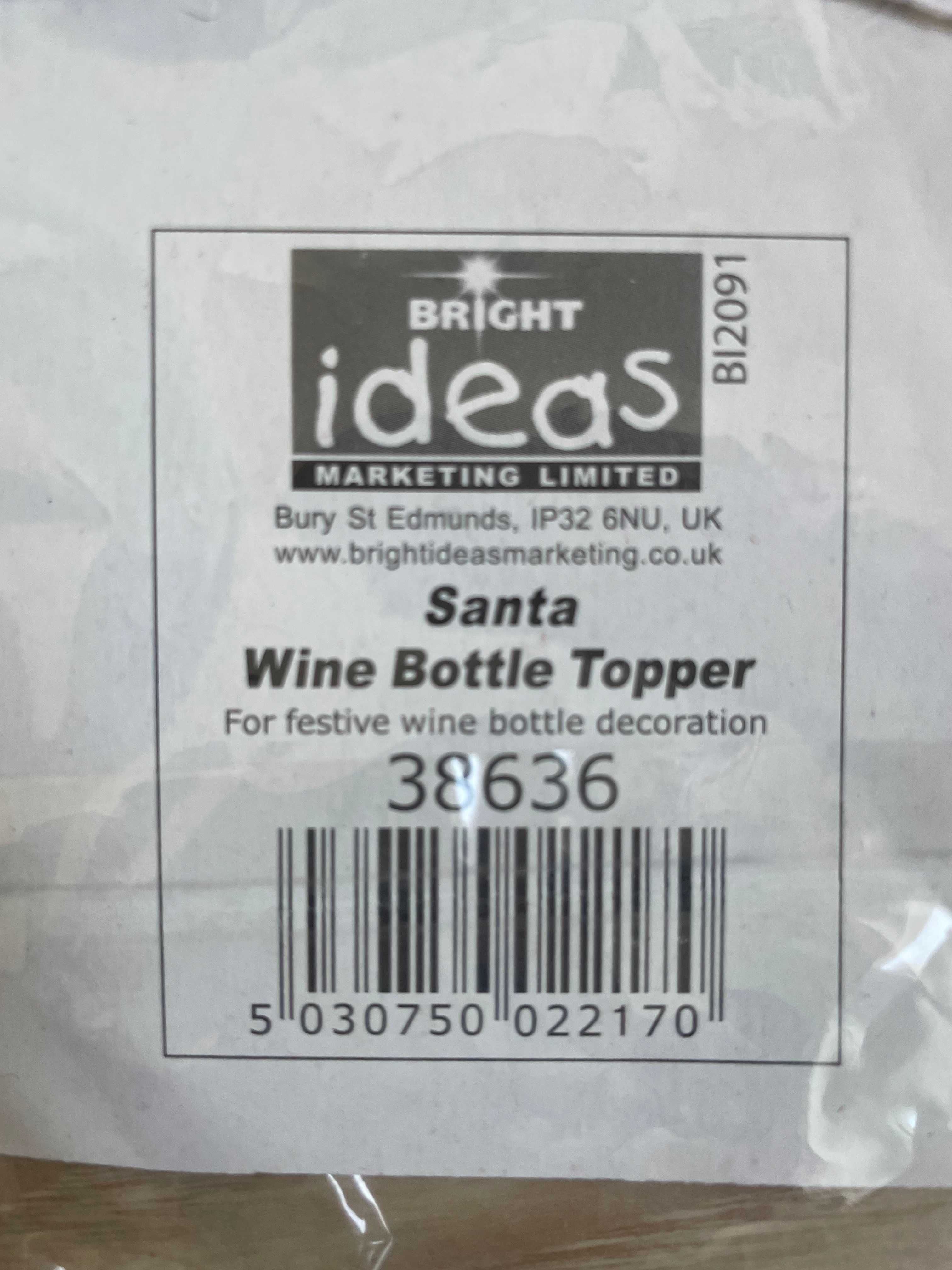 Nakładka na butelkę wina motyw Świętego Mikołaja