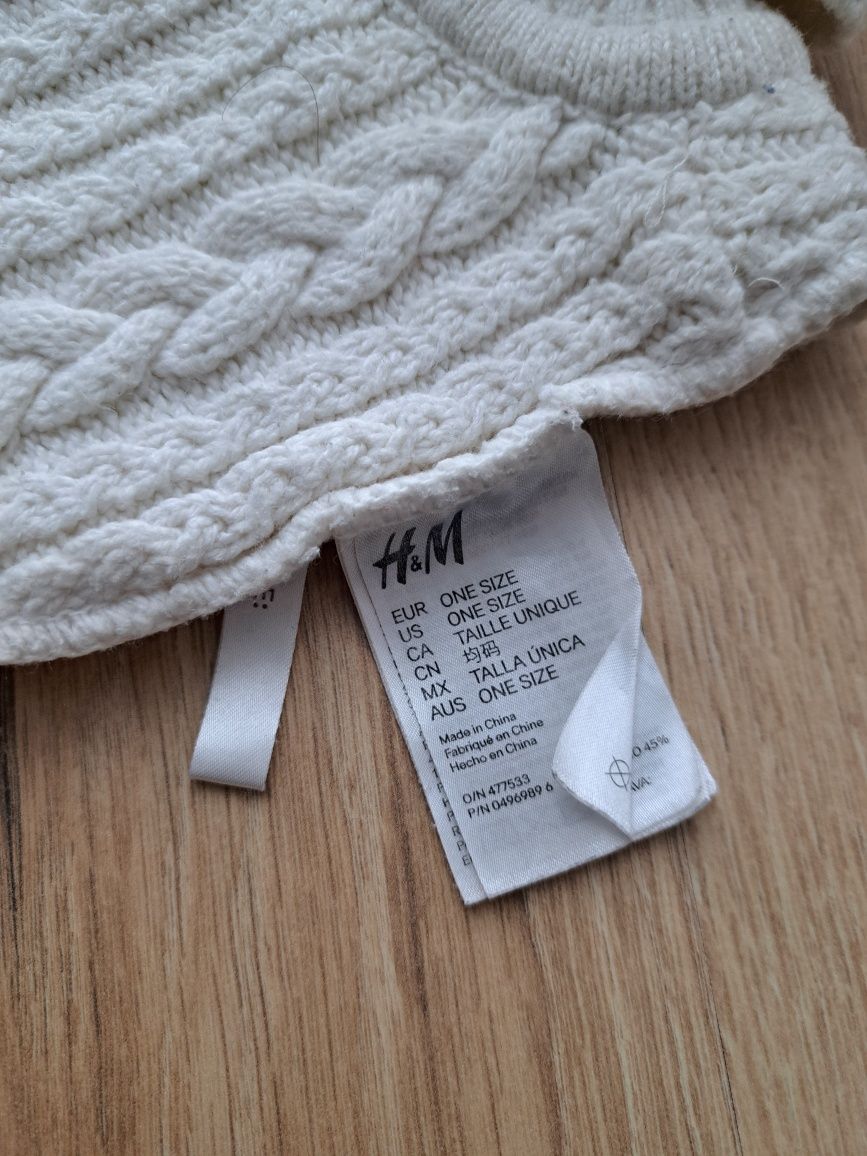H&M komin biały zimowy szalik ciepły rozmiar uniwersalny 3 4 latka