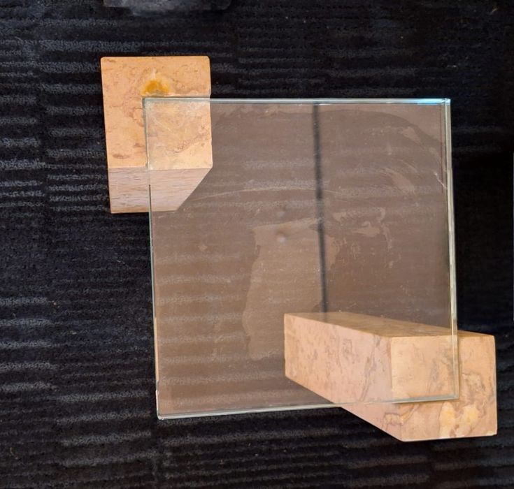 Side table with 2 lioz stone columns and glass64551906298498120