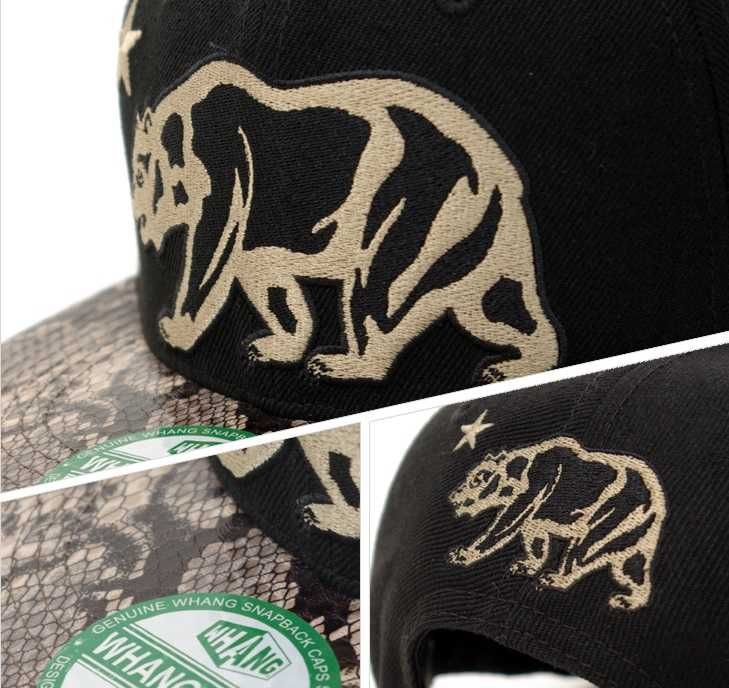 CH125 Czapka Prosty Daszek WHANG Bear CALIFORNIA REPUBLIC Snapback