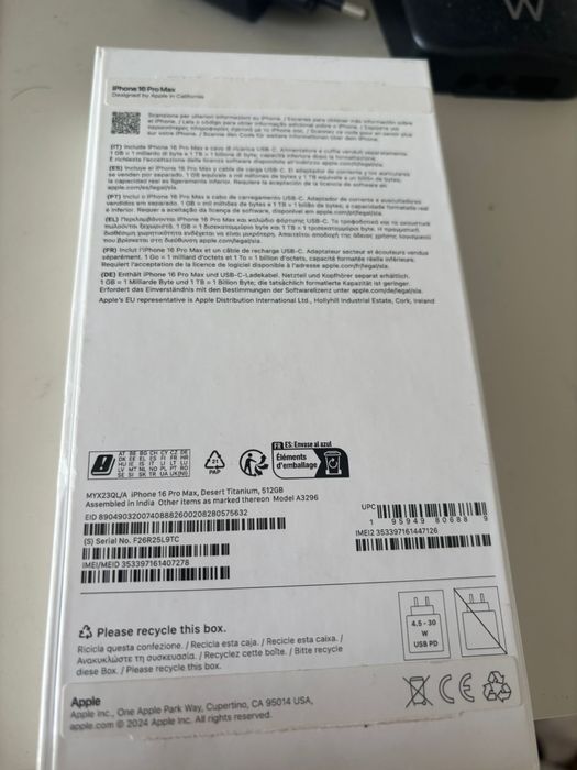 Iphone 16 pro max 512GB
