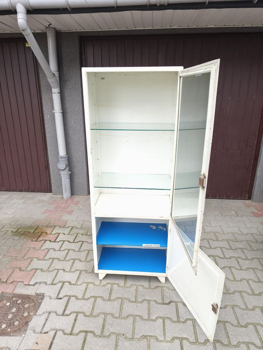 Szafka Lekarska Witryna Medyczna Vintage PRL