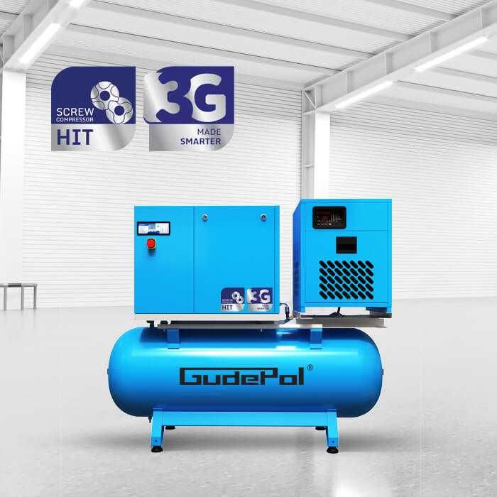 Sprężarka śrubowa z osuszaczem Gudepol 5,5 kW