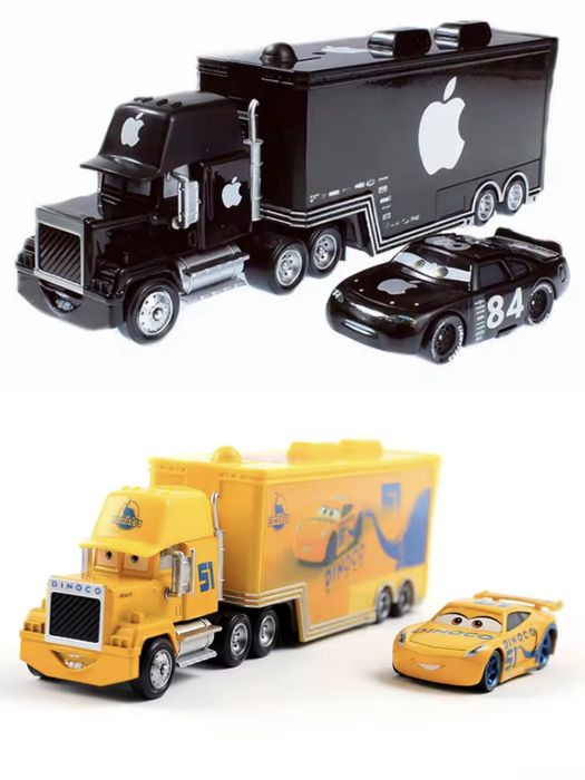 Набір з 2-х машинок з Cars Тачки Трейлер Мак Автовоз Блискавка МакКвін