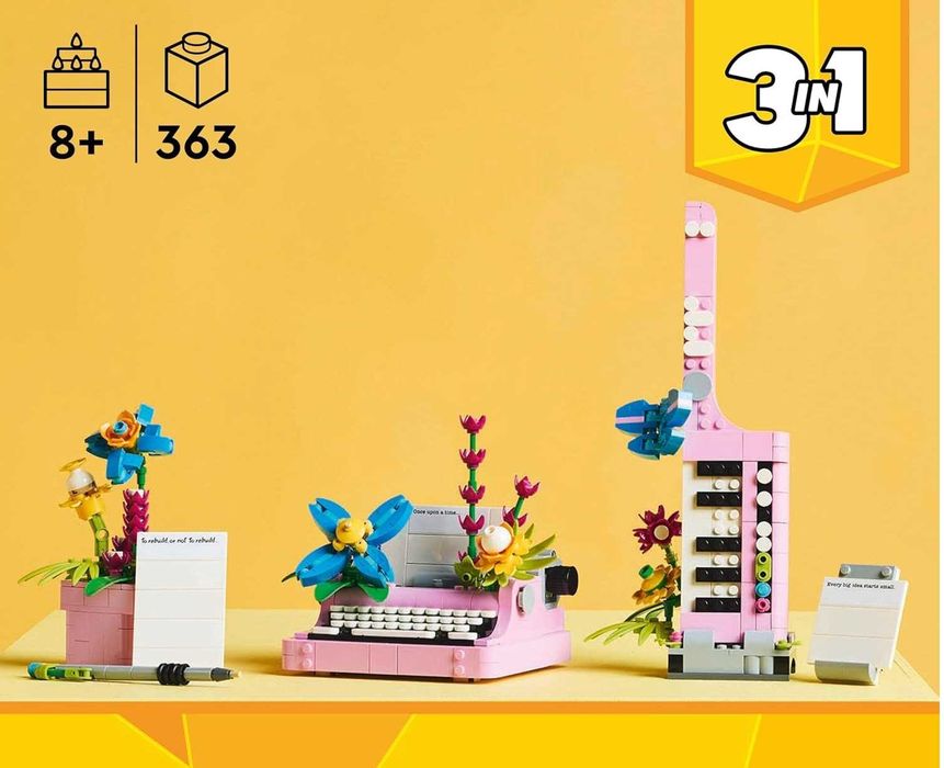 LEGO Creator 3 w 1 maszyna do pisania z kwiatami