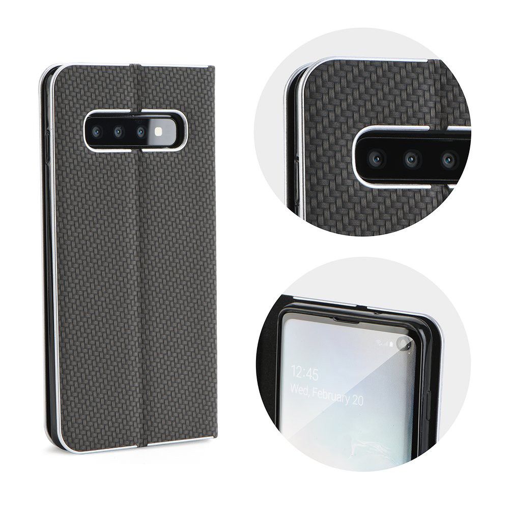 Etui Luna Book do iPhone 15 Pro Carbon Black Silver