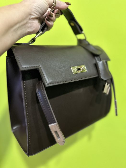 Сумка аналог Hermes Kelly шоколад